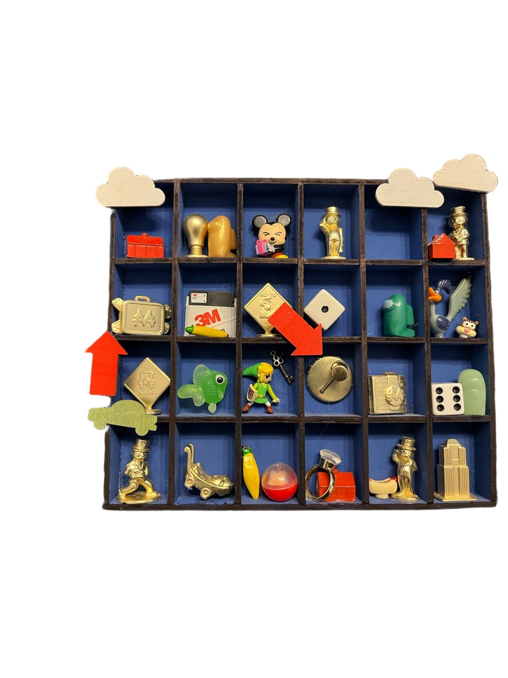 Vintage & Modern Board Game Trinket Display Shadow Box Collection Monopoly